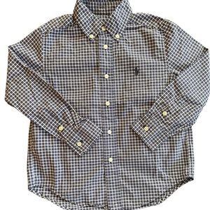 Ralph Lauren boys blue button up gingham shirt.